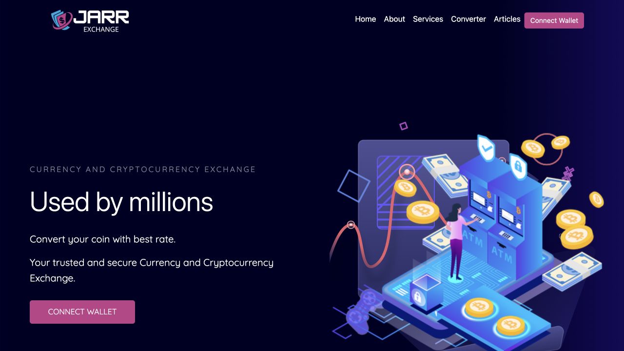 JARR Exchange currency and cryptocurrency homepage