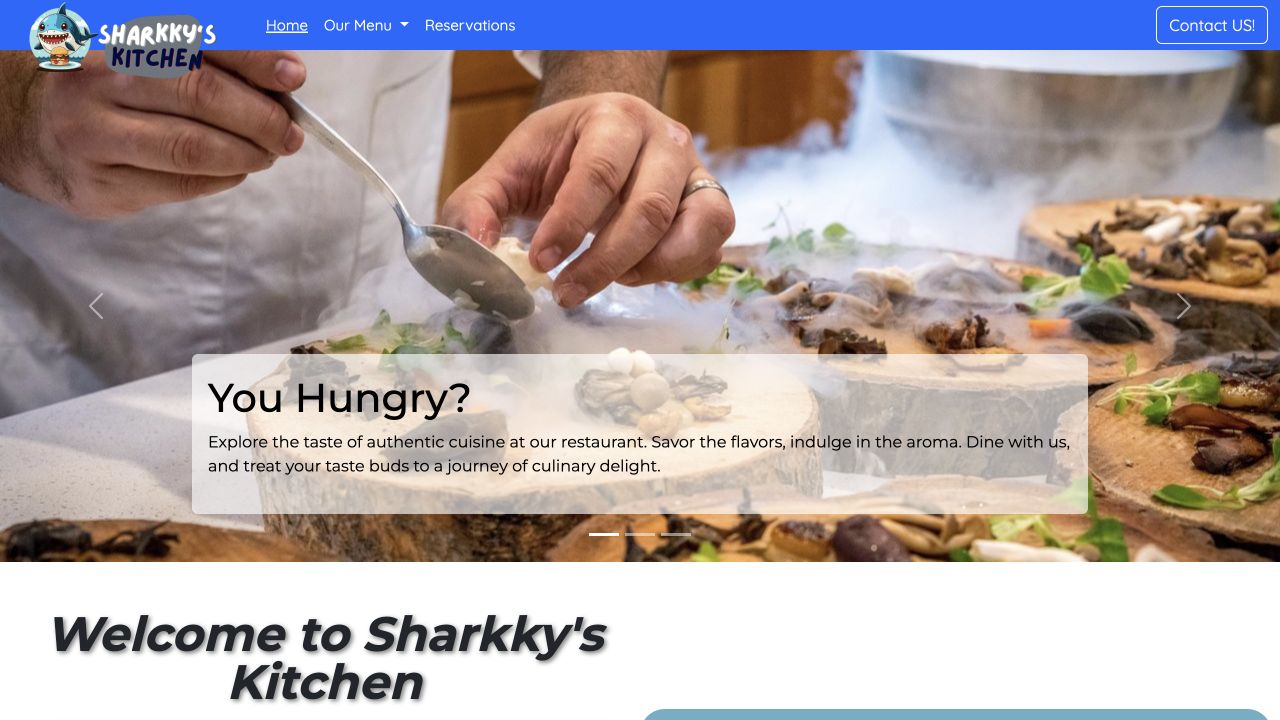Sharkky's Kitchen restaurant homepage